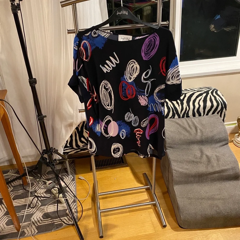 Joseph Ribkoff Abstract Boat Neck Top Style 251132 - Picture 3 of 8